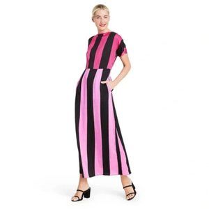 Christopher John Rogers for Target Pink Black Striped Dress